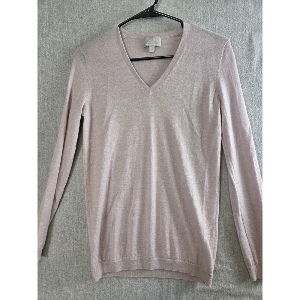 Pure Collection Sweater 100% Cashmere Pullover Size 2 Luxury Old Money Career